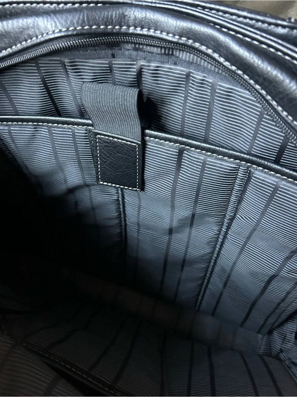 Kenneth Cole Reaction Black faux Leather Laptop Tote Bag